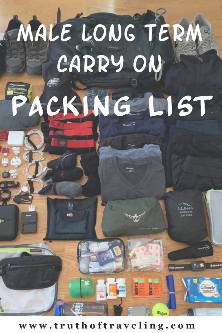 Male Long Term Carry On Packing List - Truth of Traveling