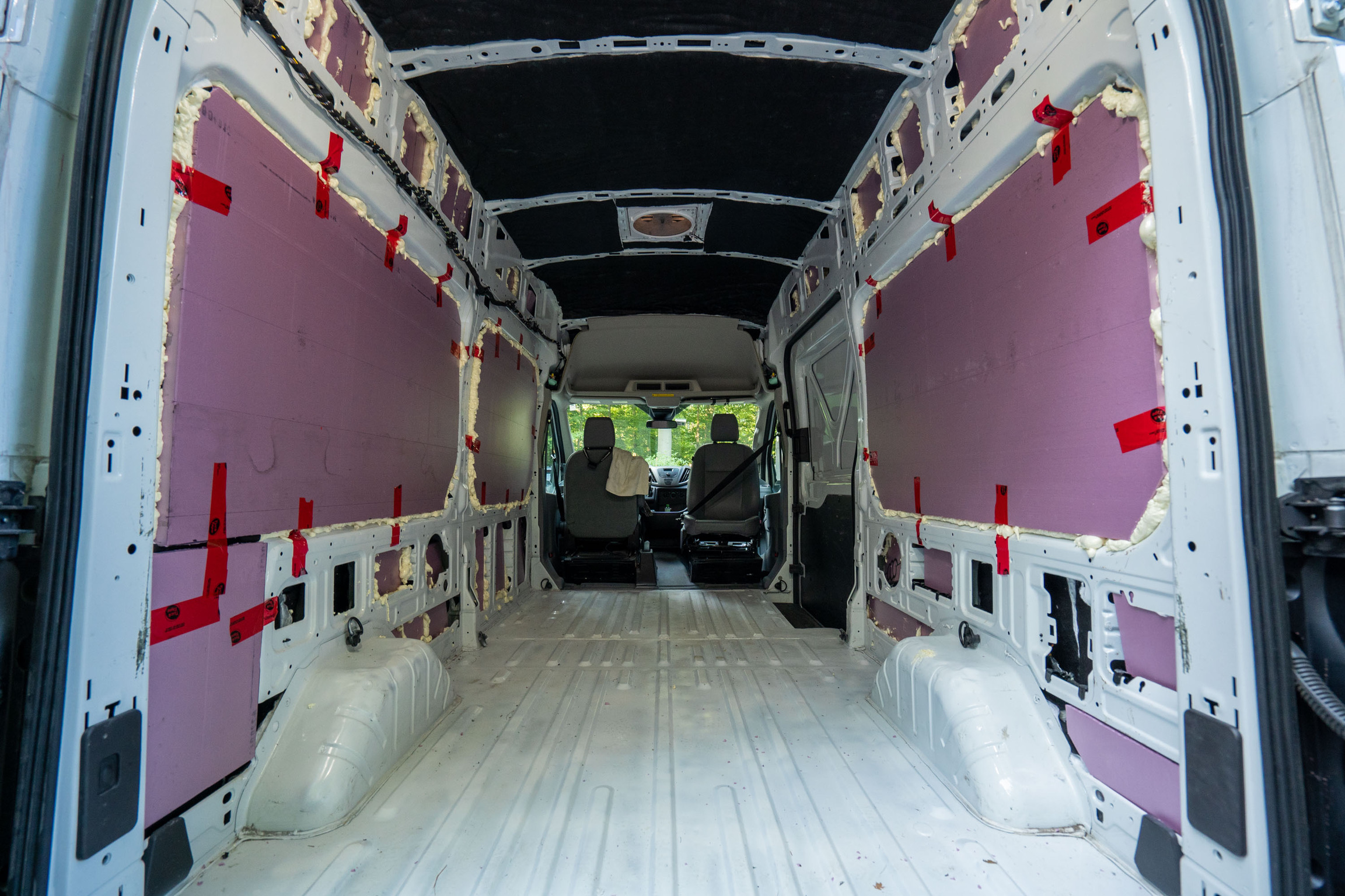 XPS foam board insulation in van