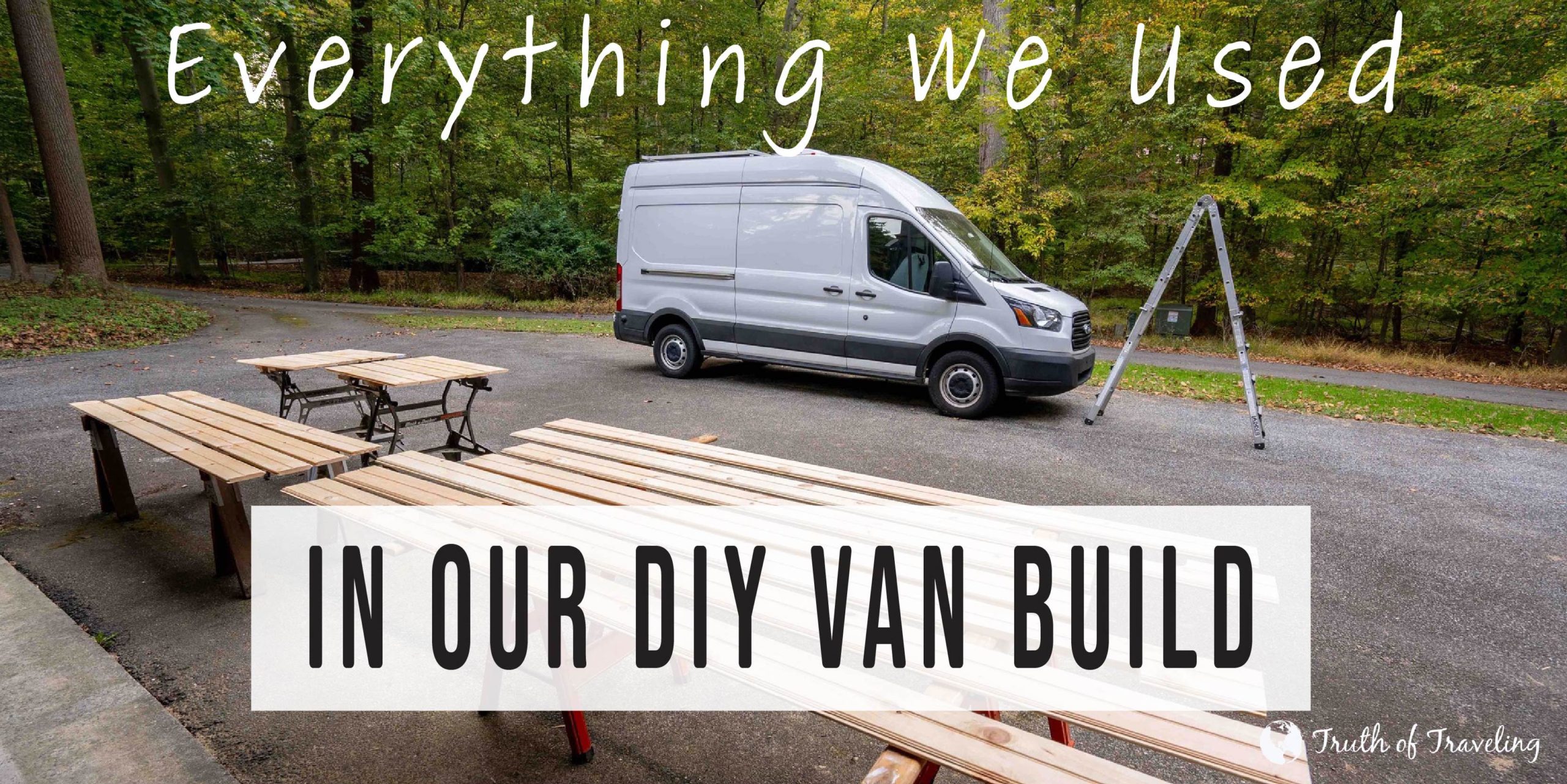 Everything we used in our DIY van build graphic