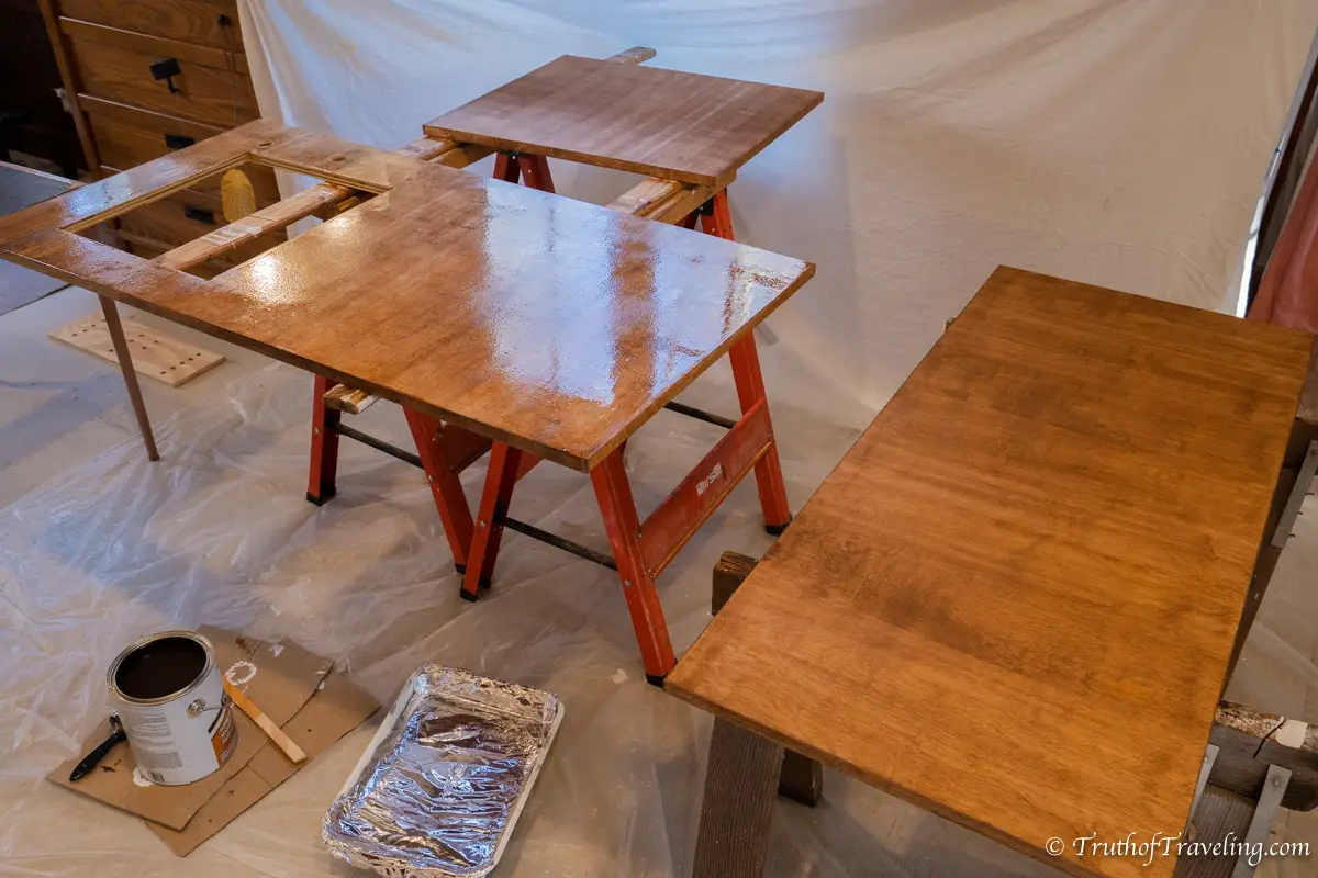 DIY plywood countertops- stained and sealed